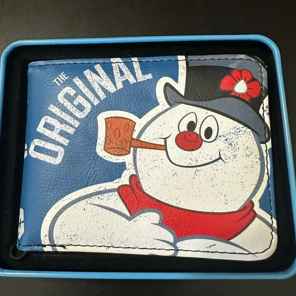 🆕Buckle Down Pipe Smoking Snowman Bifold Wallet